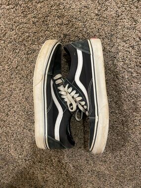 Vans Black and White Old Skool Low-Top Sneakers
